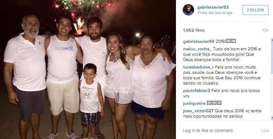Gabriel Xavier passou a virada de ano com a fam�lia
