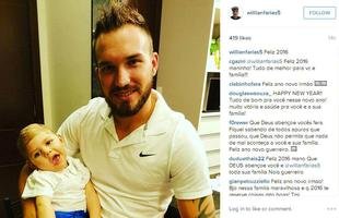 Willian Farias ao lado do filho na passagem de ano