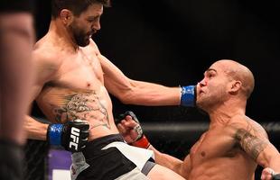 Imagens da guerra entre Robbie Lawler e Carlos Condit pelo cinturo dos meio-mdios, no UFC 195. Lawler levou a melhor depois de cinco round, por deciso dividida dos juzes 