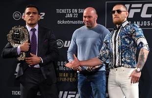 Coletiva do UFC 196 em Las Vegas - Rafael dos Anjos, Dana White e Conor McGregor