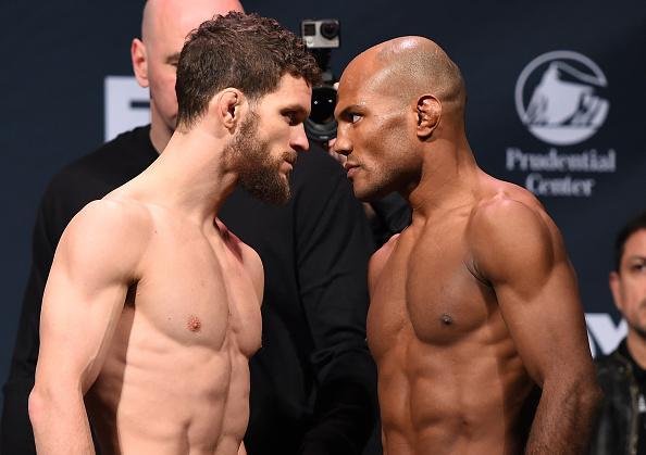 Pesagem do UFC on Fox 18 - Encarada sria entre Dustin Ortiz e Wilson Reis