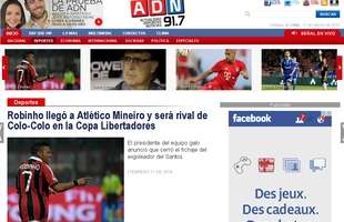 Rdio ADN, do Chile destaca Robinho como rival do Colo Colo na Libertadores