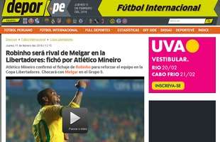 Depor, do Peru, destaca confronto de Robinho contra o Melgar, pela Libertadores