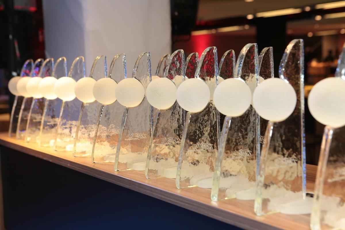 Trofus da premiao Tel Santana