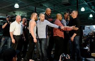 Com presena de imprensa e fs, Conor McGregor e Nate Diaz participam de conferncia em Los Angeles e esquentam clima para duelo no UFC 196