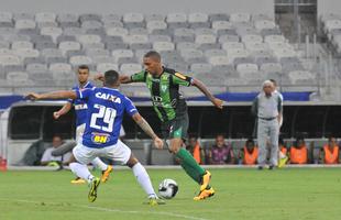 Lances do primeiro tempo do clssico entre Cruzeiro e Amrica, no Mineiro, pelo Mineiro