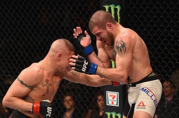 UFC 196, em Las Vegas - Diego Sanchez acerta Jim Miller na linha de cintura