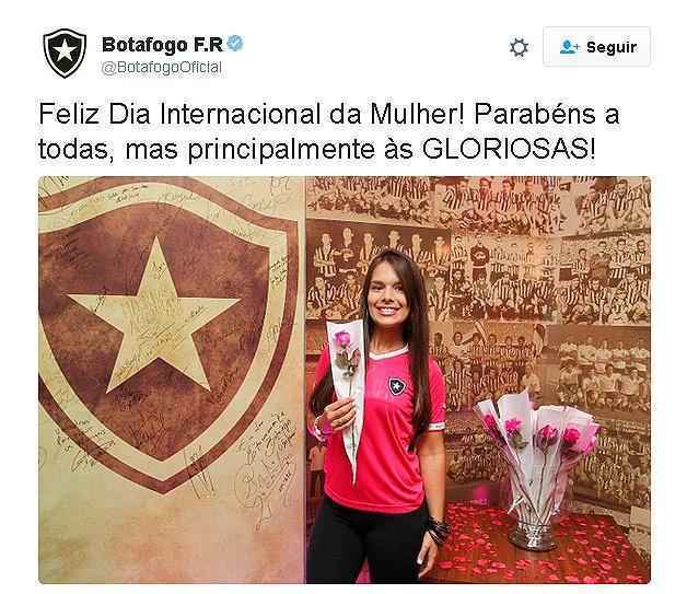 Botafogo usou uma 'torcedora-smbolo' para homenagear as mulheres