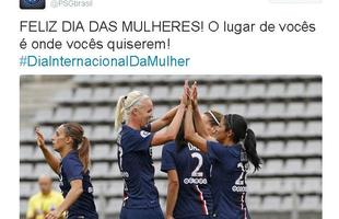 Assim como o rival Monaco, o PSG celebrou a data das mulheres em seu perfil brasileiro