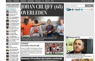 De Telegraaf (Holanda): 'Johan Cruyff faleceu. A lenda do futebol tinha 68 anos'