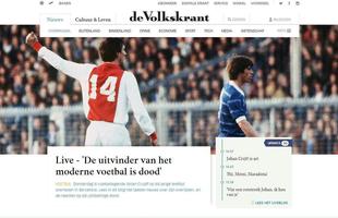 De Volkskrant (Holanda): 'O inventor do futebol moderno est morto - A lenda do futebol Johan Cruyff faleceu em Barcelona, aos 68 anos'