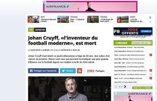 L'Equipe (Frana): 'Johan Cruyff, o inventor do futebol moderno, est morto'