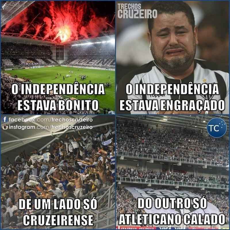 Torcedores do Cruzeiro brincaram nas redes sociais com vitria diante do Atltico, em pleno Independncia