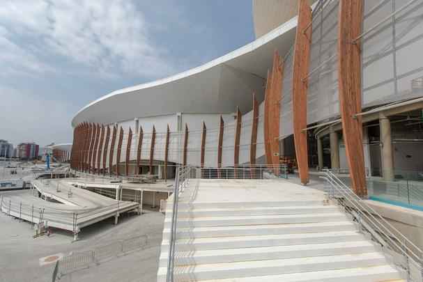 Panorama geral das Arenas Cariocas 1, 2 e 3 no Parque Olmpico