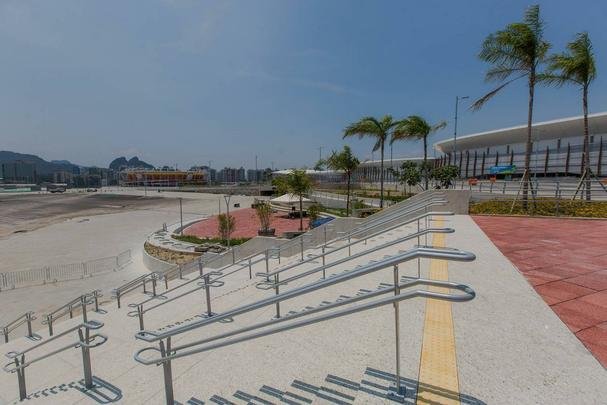 Panorama geral das Arenas Cariocas 1, 2 e 3 no Parque Olmpico