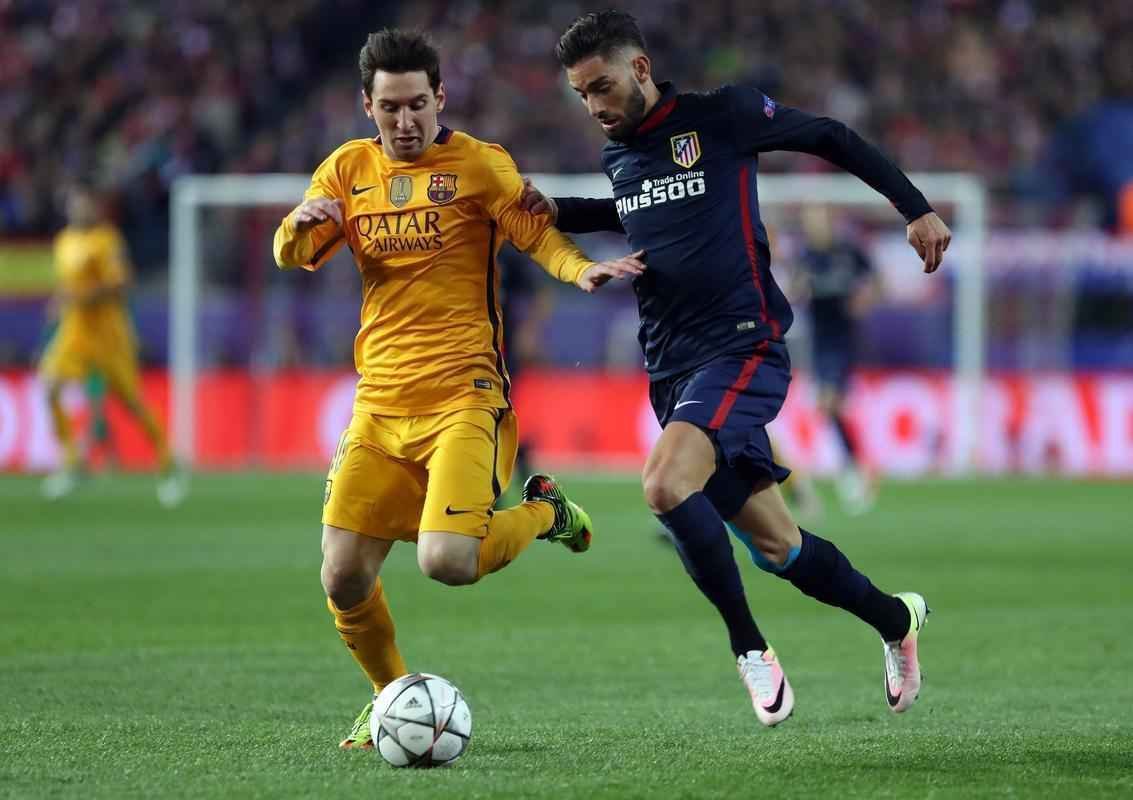 Jogo de volta das quartas de final da Liga, entre Atltico de Madrid e Barcelona, em Madri