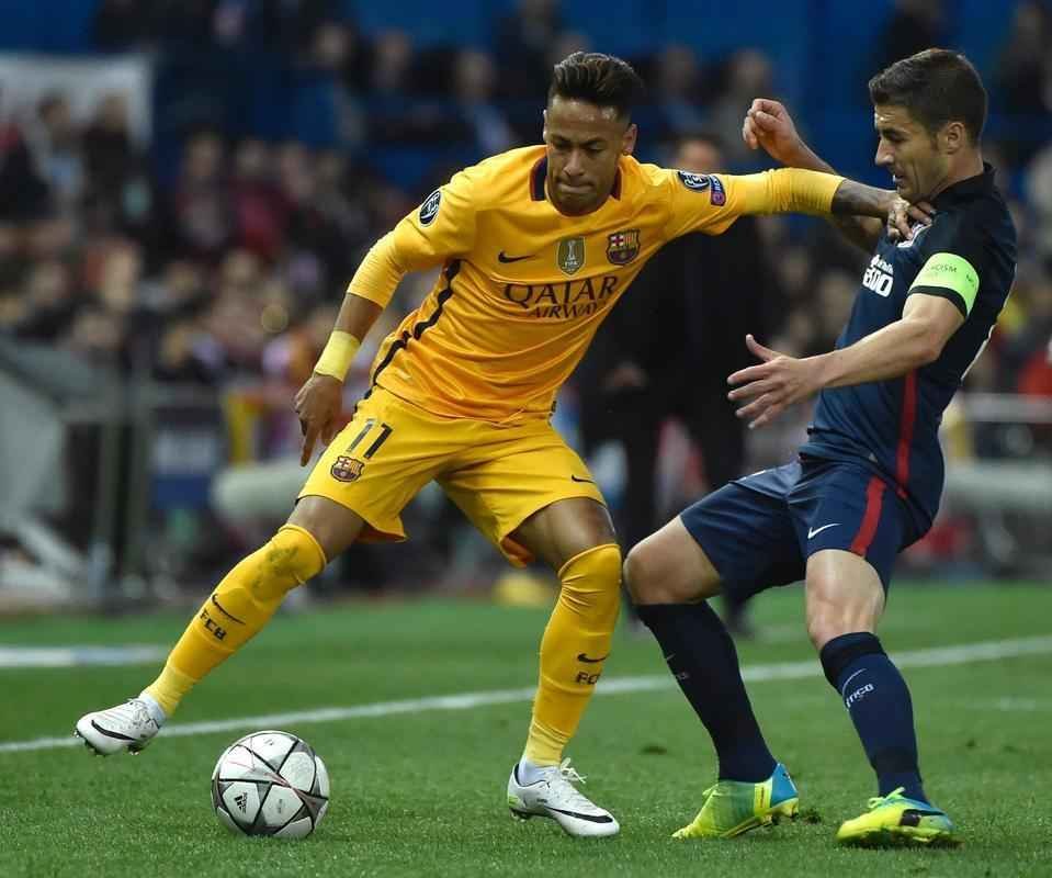Jogo de volta das quartas de final da Liga, entre Atltico de Madrid e Barcelona, em Madri