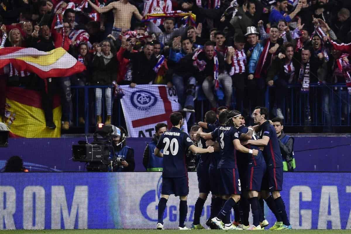 Jogo de volta das quartas de final da Liga, entre Atltico de Madrid e Barcelona, em Madri