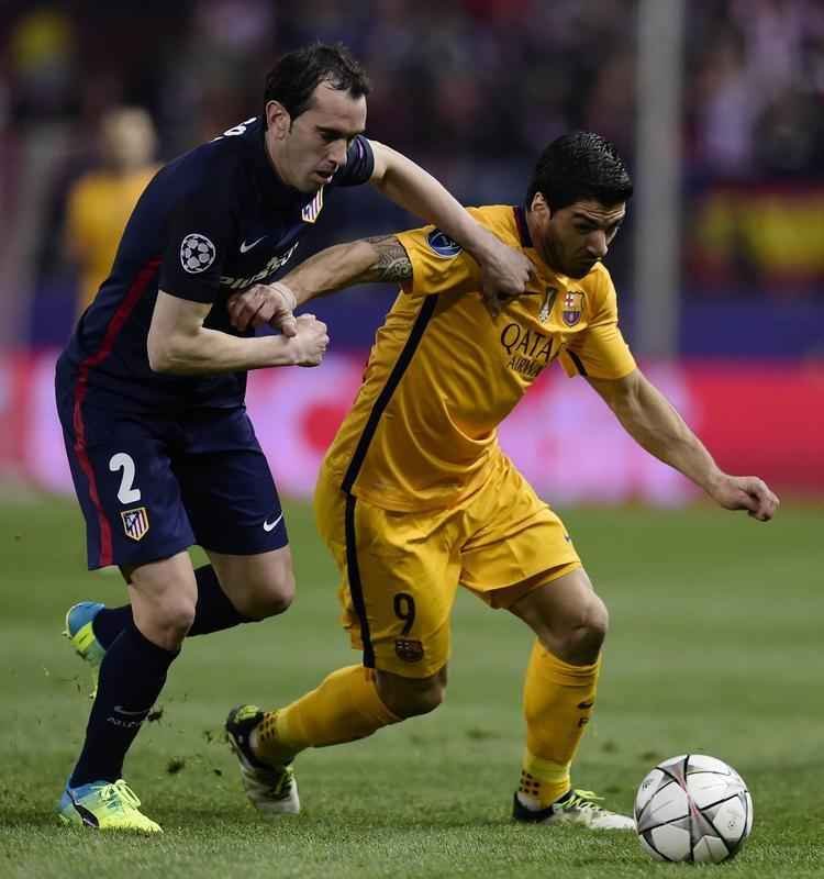 Jogo de volta das quartas de final da Liga, entre Atltico de Madrid e Barcelona, em Madri