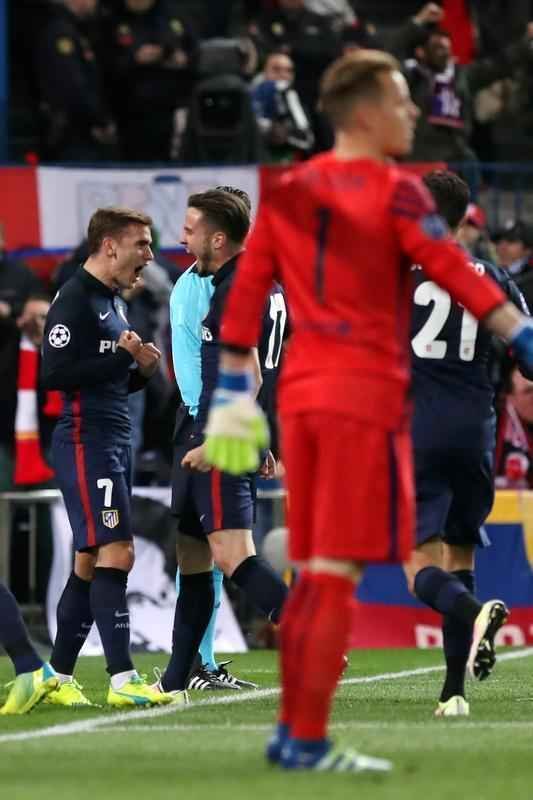 Jogo de volta das quartas de final da Liga, entre Atltico de Madrid e Barcelona, em Madri