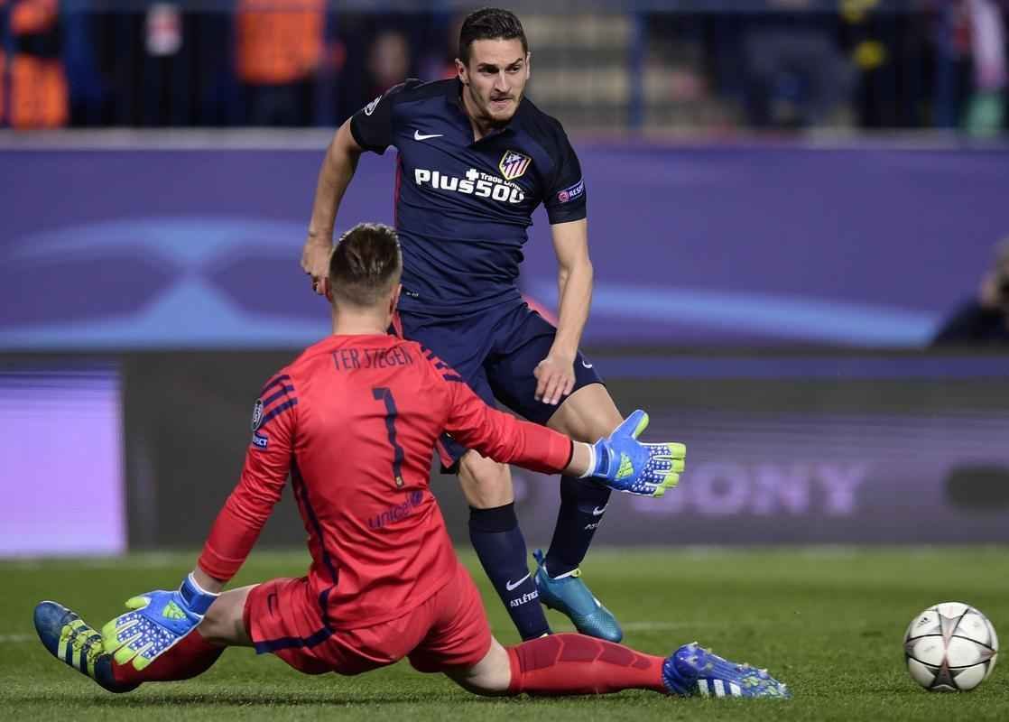 Jogo de volta das quartas de final da Liga, entre Atltico de Madrid e Barcelona, em Madri