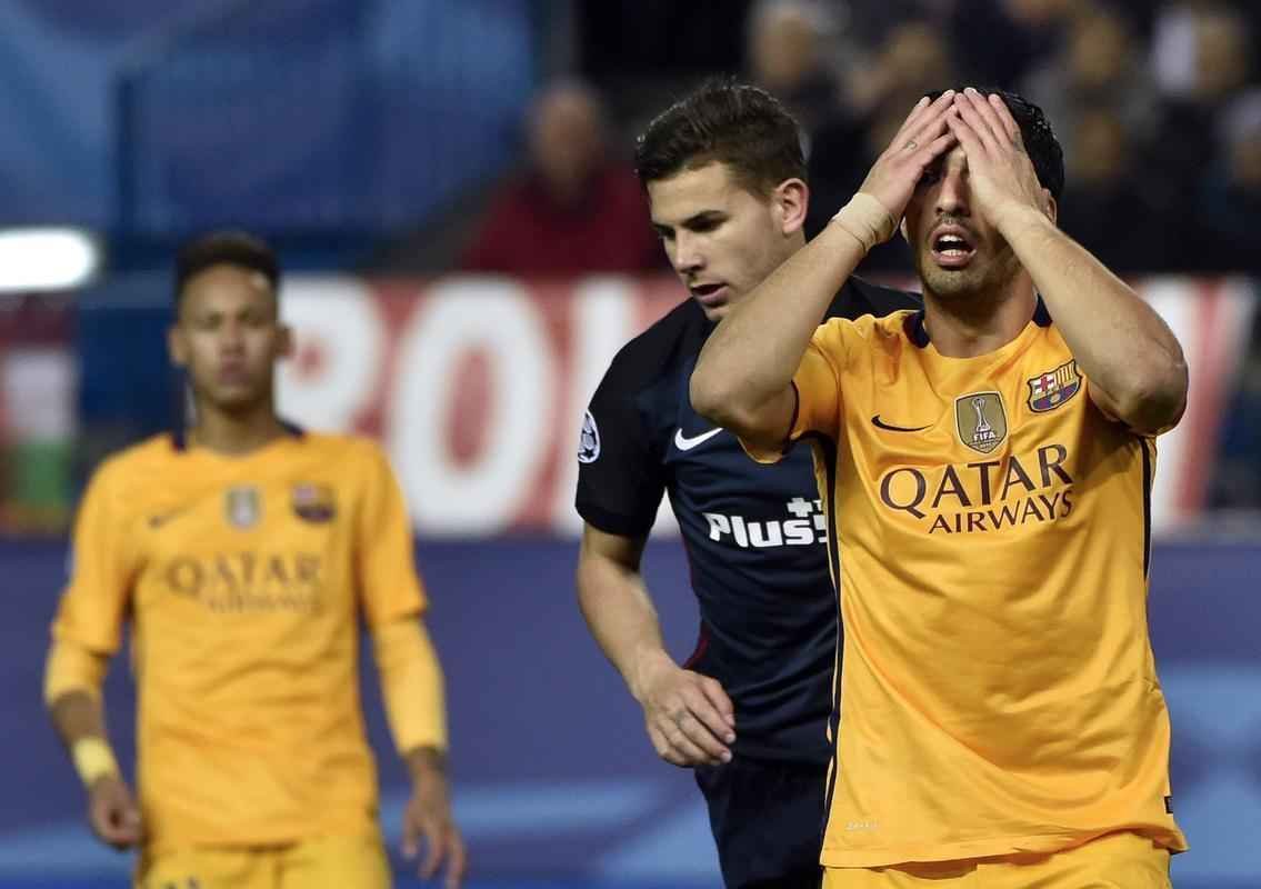 Jogo de volta das quartas de final da Liga dos Campees: Atltico de Madrid 2 x 0 Barcelona