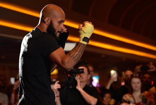 Imagens do treino aberto do UFC 197 em Las Vegas - Demetrious Johnson durante atividade