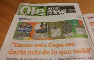 Jornais da Argentina destacam jogo entre Racing e Atltico