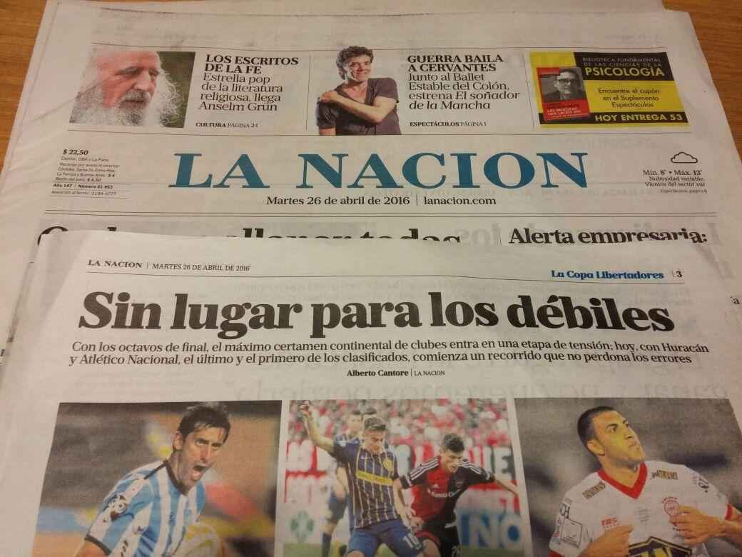 Jornais da Argentina destacam jogo entre Racing e Atltico