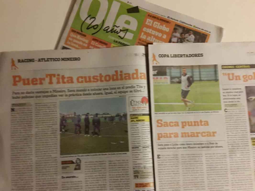 Jornais argentinos repercutem partida entre Racing e Atltico