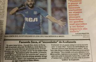 Jornais argentinos repercutem partida entre Racing e Atltico