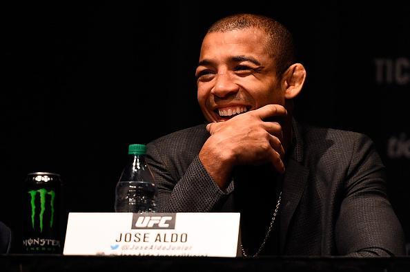 Encaradas agitam coletiva do UFC 200 em Nova York - Jos Aldo se diverte