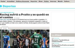 La Razon: O destaque do jornal  o argetnino Lucas Pratto, que demonstrou muita garra e marcou o gol da classificao do Atltico na Libertadores. Pratto ainda errou um pnalti 