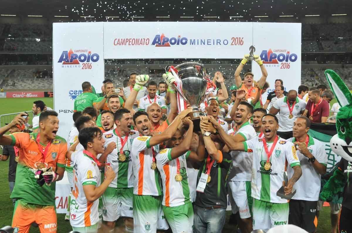 Imagens da comemorao do Amrica com a conquista do ttulo