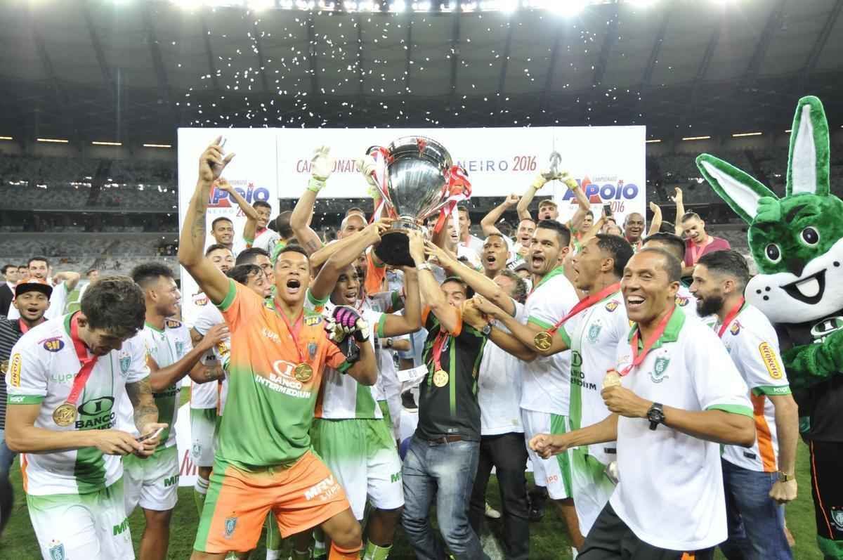 Imagens da comemorao do Amrica com a conquista do ttulo