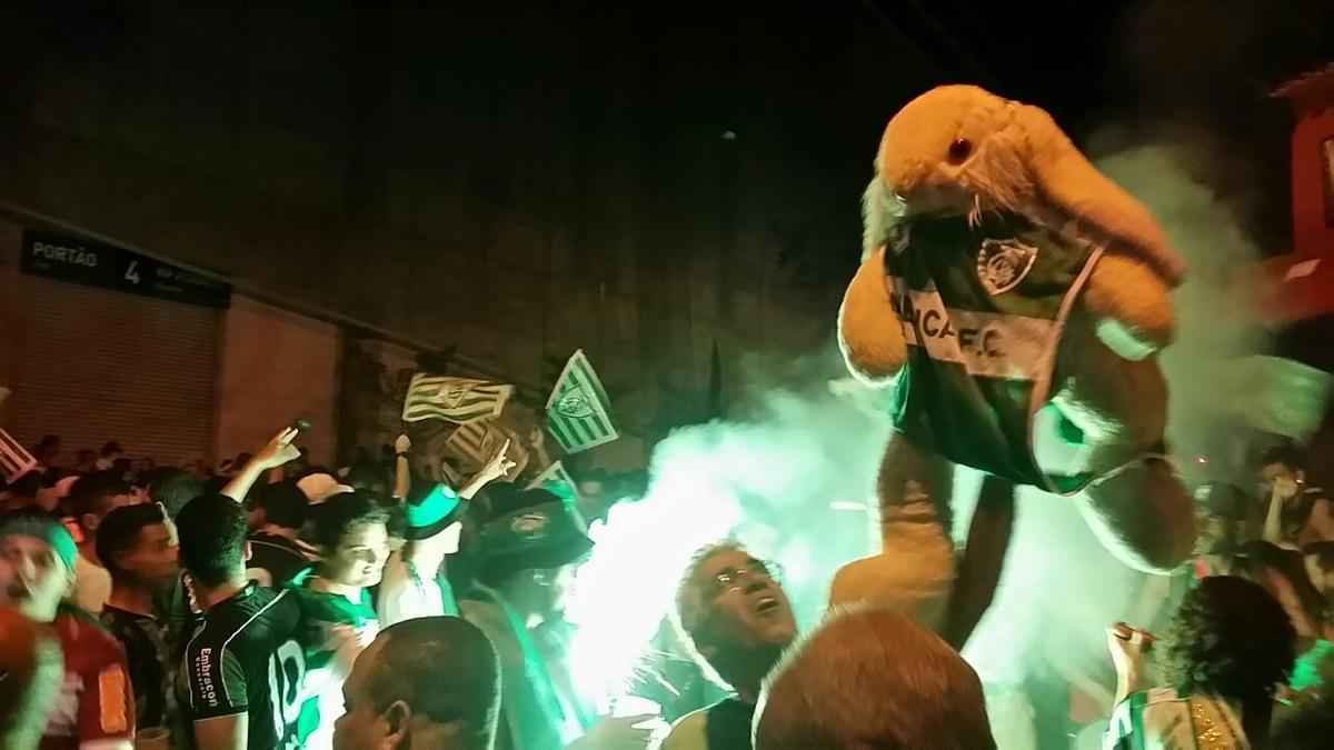Confira a festa dos torcedores do Amrica na chegada do time ao Independncia