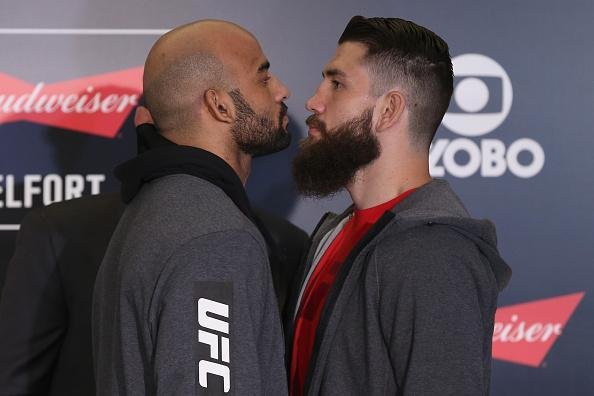 Encaradas dos astros do UFC 198 no Media Day - O mineiro Warlley Alves e Bryan Barberena