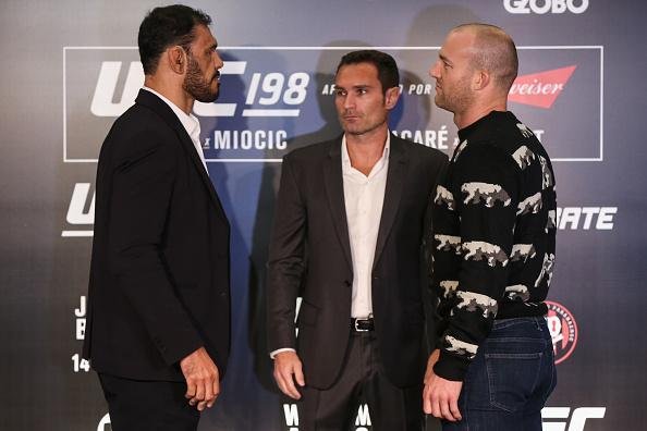 Encaradas dos astros do UFC 198 no Media Day - Rogrio Minotouro e Patrick Cummins