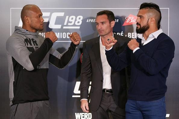 Encaradas dos astros do UFC 198 no Media Day - Ronaldo Jacar e Vitor Belfort