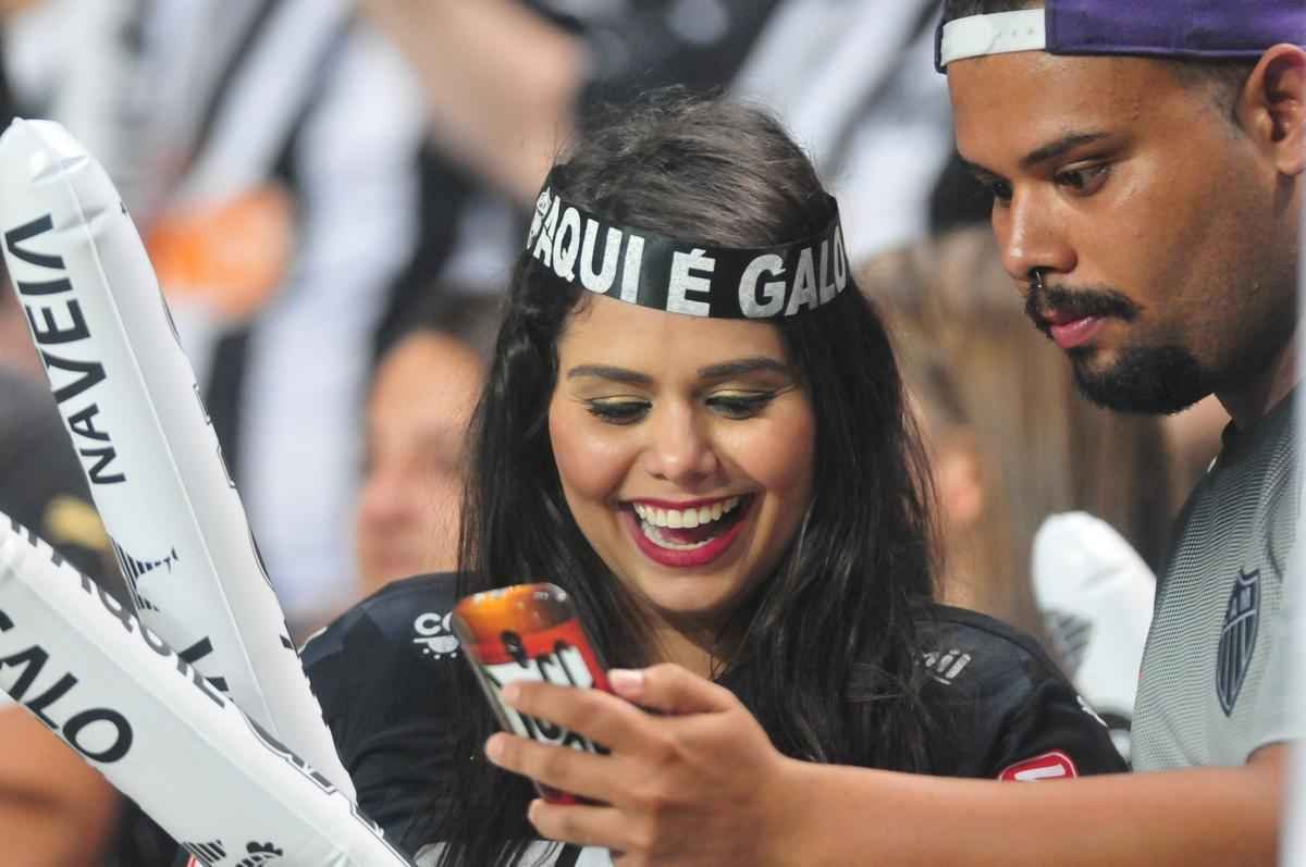 Imagem da torcida do Atltico durante o jogo contra o So Paulo, no Independncia, pela Libertadores