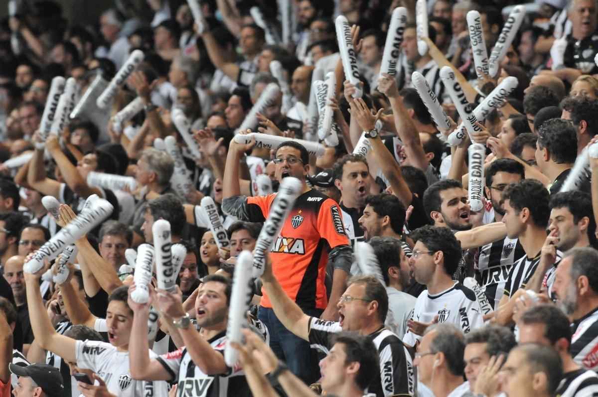 Imagem da torcida do Atltico durante o jogo contra o So Paulo, no Independncia, pela Libertadores