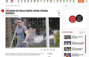 O tradicional 'Record' destacou: 'Cruzeiro de Paulo Bento sofre pesada derrota'