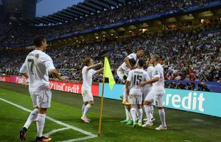 Sergio Ramos abriu o placar para o Real Madrid aos 14 minutos no San Siro, em Milo