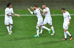 Sergio Ramos abriu o placar para o Real Madrid aos 14 minutos no San Siro, em Milo