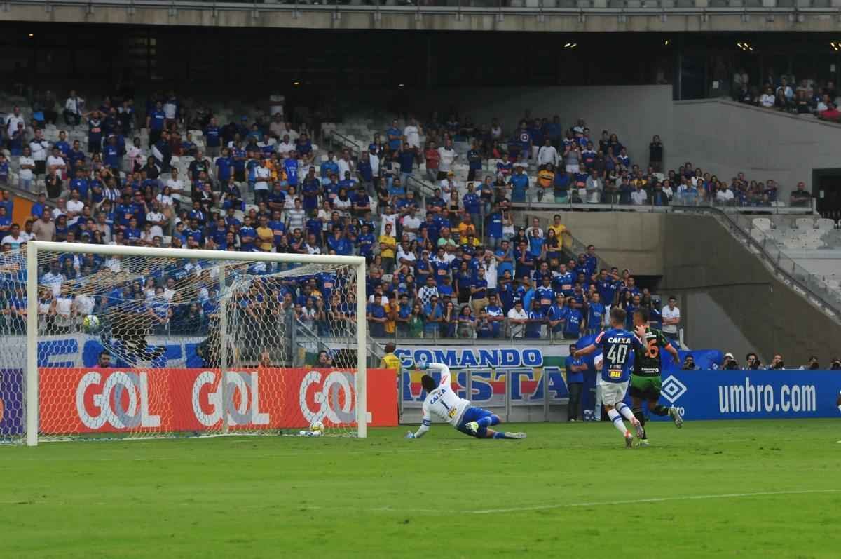 Victor Rangel abriu o placar para o Amrica no clssico