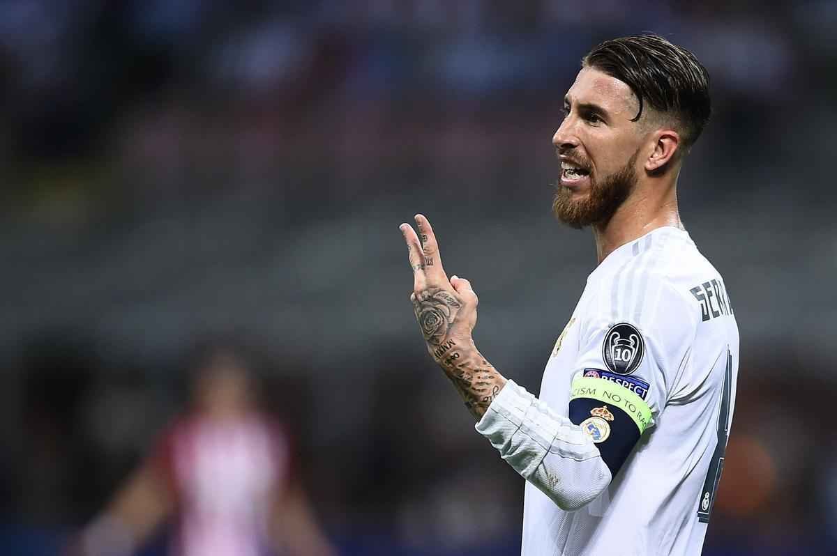 Sergio Ramos abriu o placar para o Real Madrid na final da Liga aos 14 do primeiro tempo