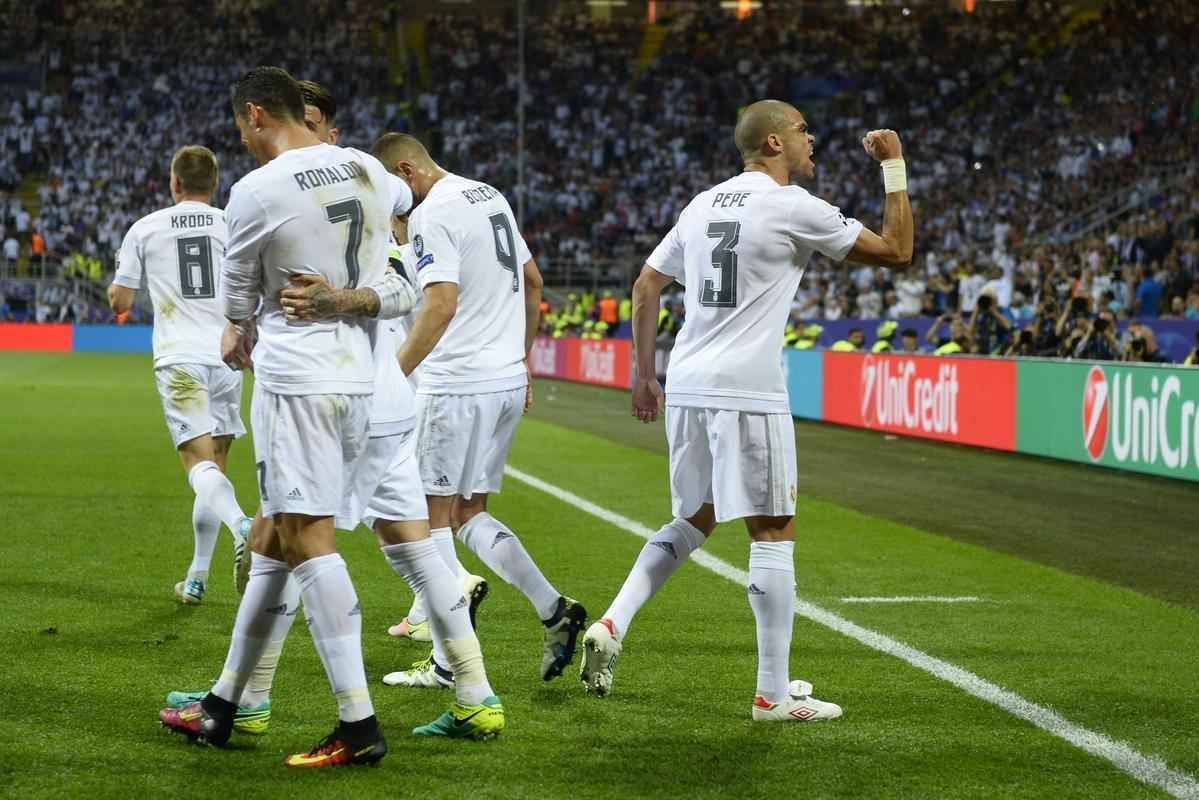 Sergio Ramos abriu o placar para o Real Madrid na final da Liga aos 14 do primeiro tempo