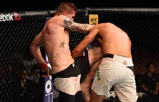 Estreante no UFC, Alberto Uda foi derrotado pelo norte-americano Jake Collier por nocaute tcnico, no segundo round