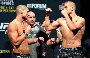 Pesagem oficial do UFC 199, na Califrnia - Sean Strickland (77,5kg) x Tom Breese (77,3kg)