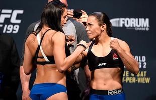 Pesagem oficial do UFC 199, na Califrnia - Jessica Penne (52,3kg) x Jessica Andrade (52,3kg) 